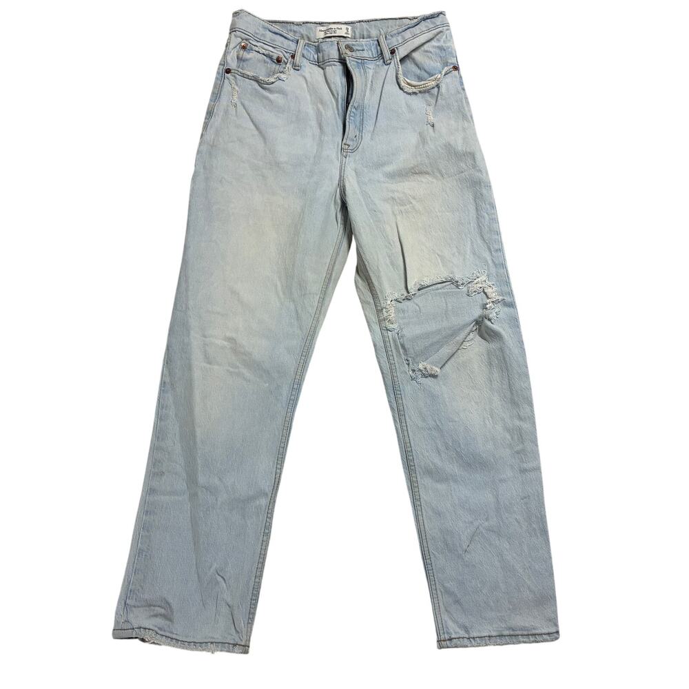 Abercrombie & Fitch The 90s Straight Jean 8S/29 Ultra High Rise Denim Distressed